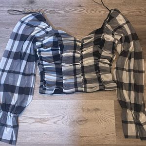 Black and white blouse